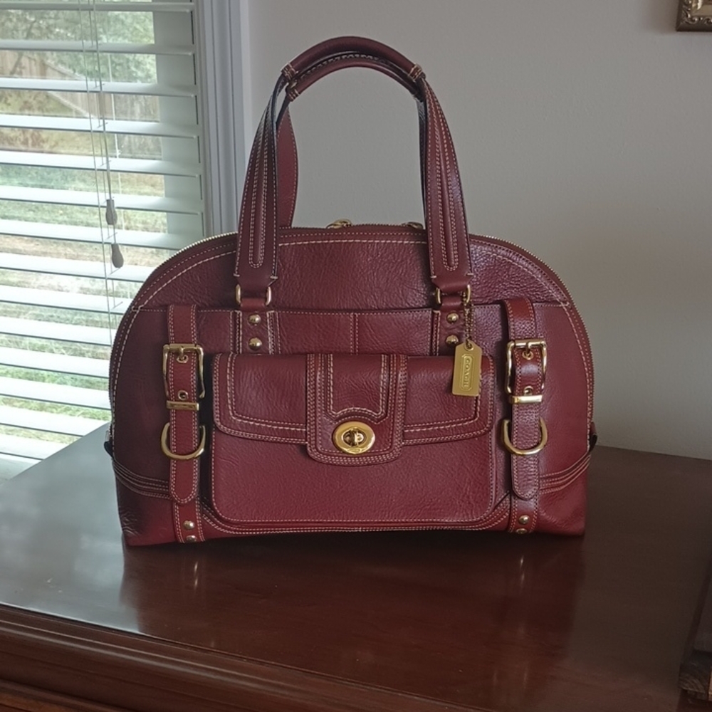 Coach Burgundy Leather Satchel